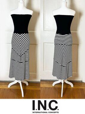 INC International Concepts | Black & White Summer Dress | Size S